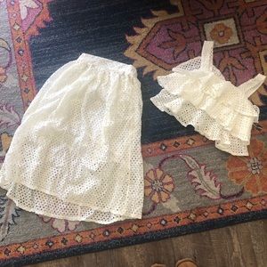 2 piece skirt and ruffle halter